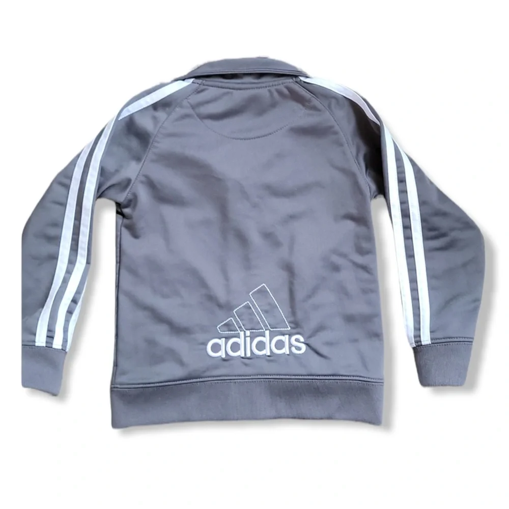 Adidas Sweatshirt Gray Zip Up Track Suit Jacket Kids Size 3T - Picture 2 of 3